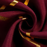 Polyester Rectangle Tablecloth With Gold Foil Geometric Pattern 120" Wine Red