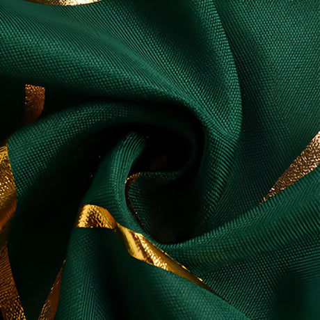 Polyester Rectangle Tablecloth With Gold Foil Geometric Pattern 120" Dark Green