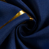 Polyester Rectangle Tablecloth With Gold Foil Geometric Pattern 120" Navy Blue