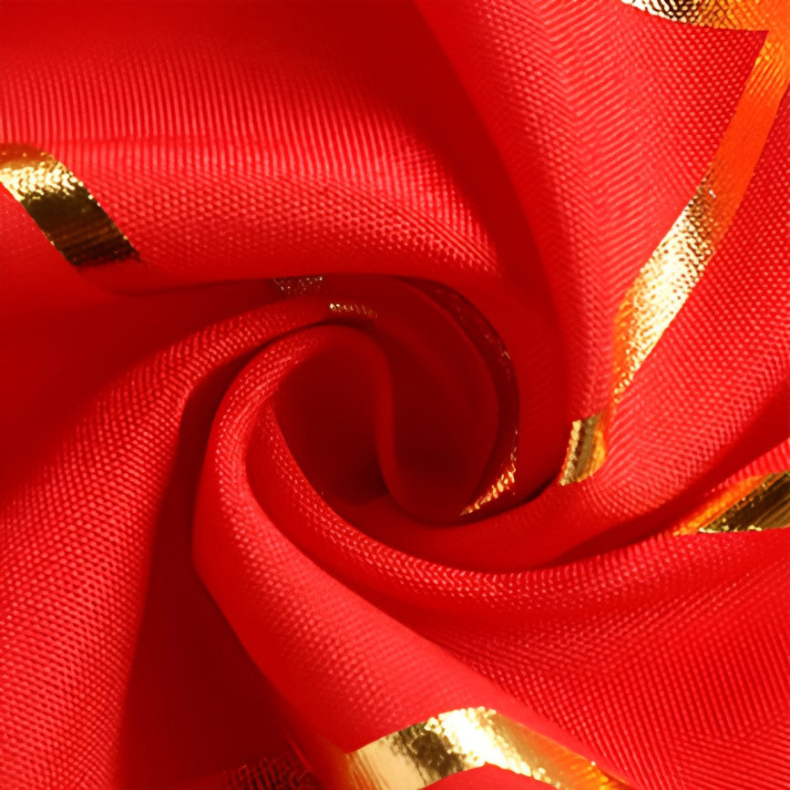Polyester Rectangle Tablecloth With Gold Foil Geometric Pattern 54"x54" Red