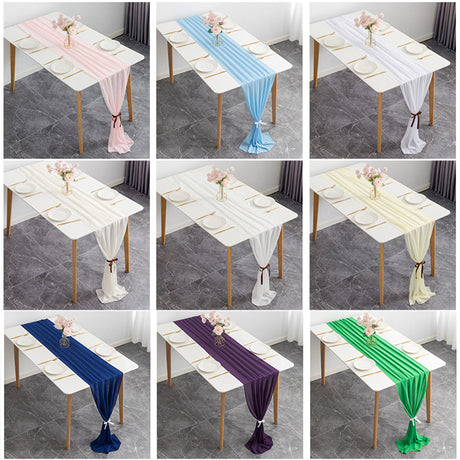 Premium Chiffon Table Runner 10ft Ivory