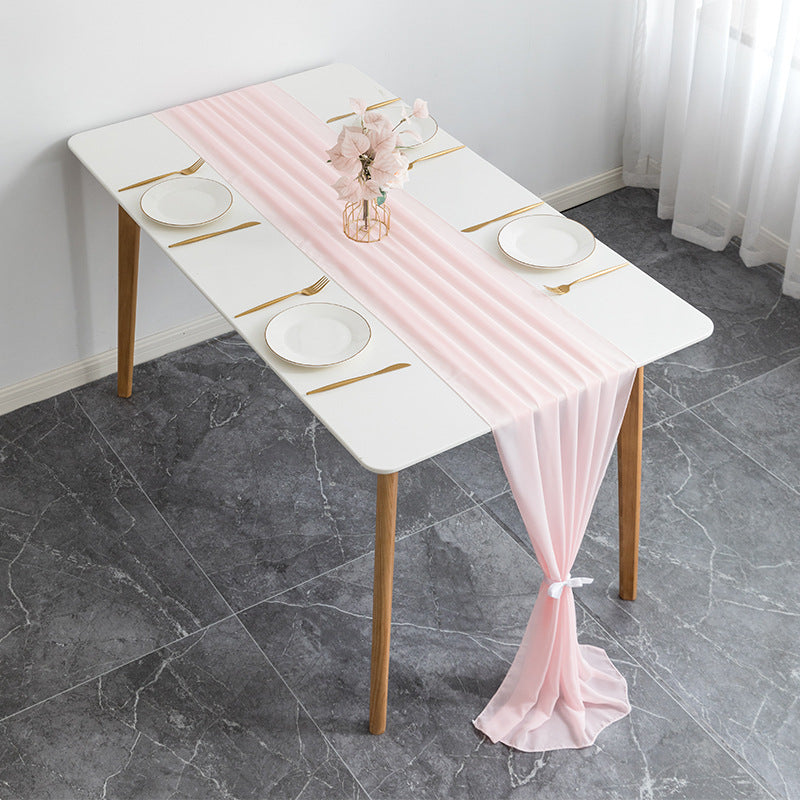 Premium Chiffon Table Runner 10ft Ivory