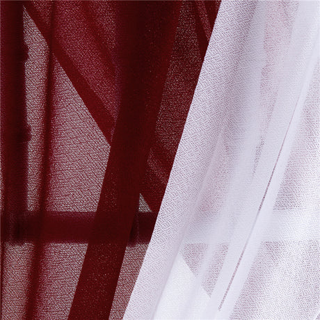 5 Pc Wedding Chiffon Chair Sashes Cover 8"x100" Dark Wine Red