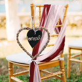 5 Pc Wedding Chiffon Chair Sashes Cover 8"x100" Purple Red & Blush