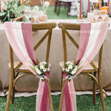 5 Pc Wedding Chiffon Chair Sashes Cover 8"x100" Old Champagne