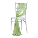5 Pc Wedding Chiffon Chair Sashes Cover 8"x100" Apple Green