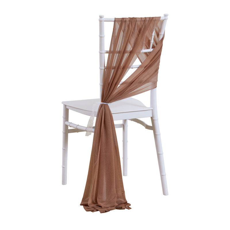 5 Pc Wedding Chiffon Chair Sashes Cover 8"x100" Russet