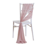 5 Pc Wedding Chiffon Chair Sashes Cover 8"x100" Blush Pink