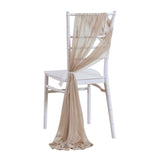 5 Pc Wedding Chiffon Chair Sashes Cover 8"x100" Old Champagne