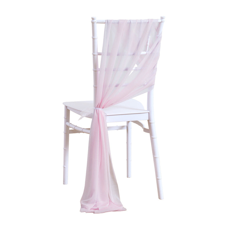 5 Pc Wedding Chiffon Chair Sashes Cover 8"x100" Medium pink