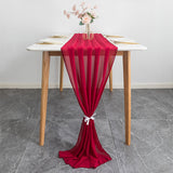 Premium Chiffon Table Runner 10ft Wine Red