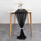 Premium Chiffon Table Runner 10ft Black