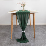 Premium Chiffon Table Runner 10ft Dark Green