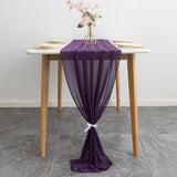 Premium Chiffon Table Runner 10ft Grape Purple
