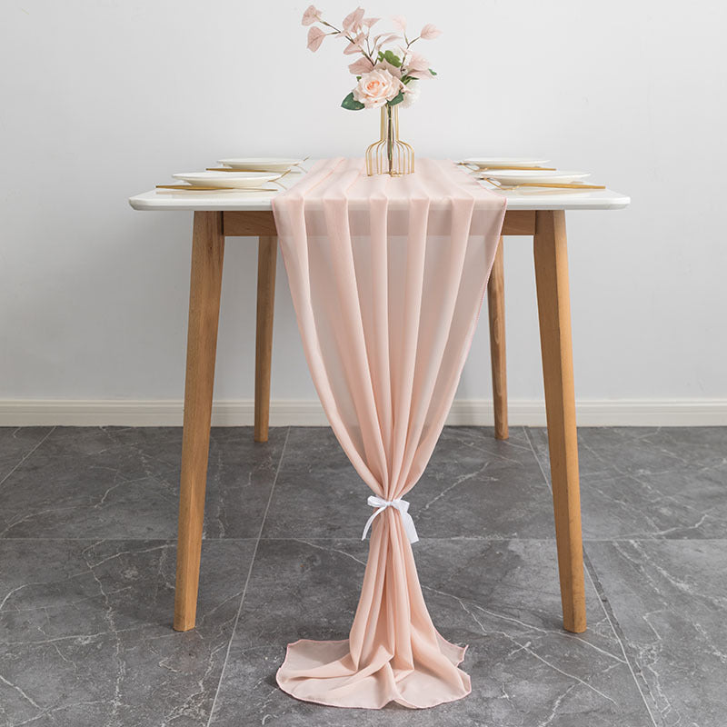 Premium Chiffon Table Runner 10ft Meat Pink