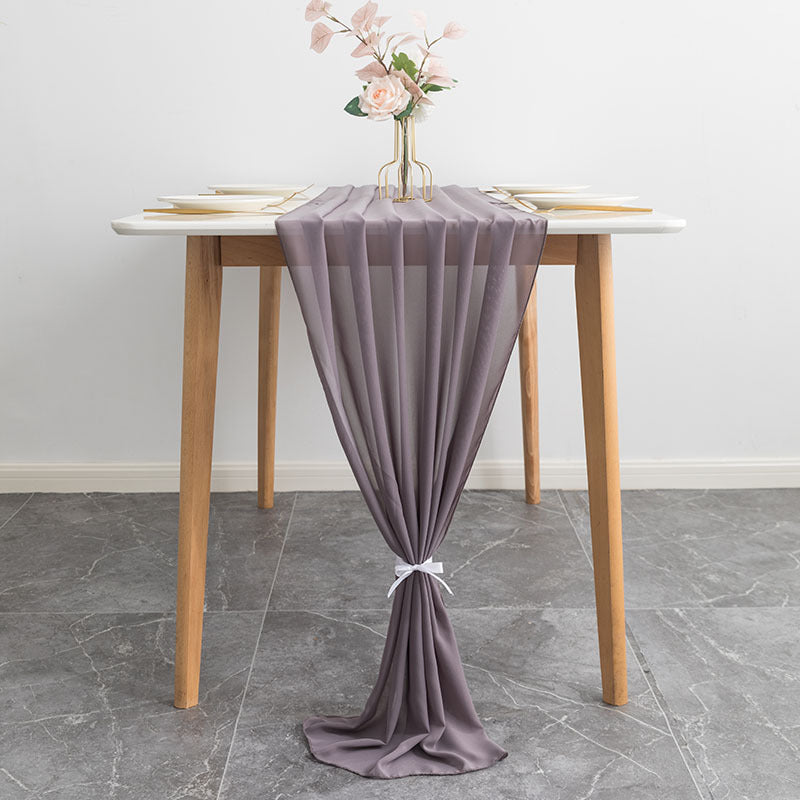 Premium Chiffon Table Runner 10ft Grey