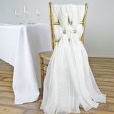 5 Pc Premium Milk Yarn Chair Sashes 22"x80" White
