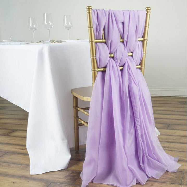 5 Pc Premium Milk Yarn Chair Sashes 22"x80" Light Purple