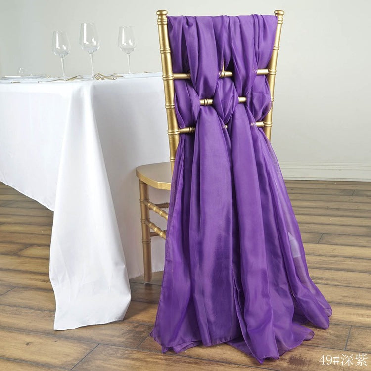 5 Pc Premium Milk Yarn Chair Sashes 22"x80" Dark Purple