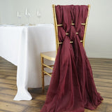 5 Pc Premium Milk Yarn Chair Sashes 22"x80" Wine Red