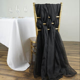 5 Pc Premium Milk Yarn Chair Sashes 22"x80" Black