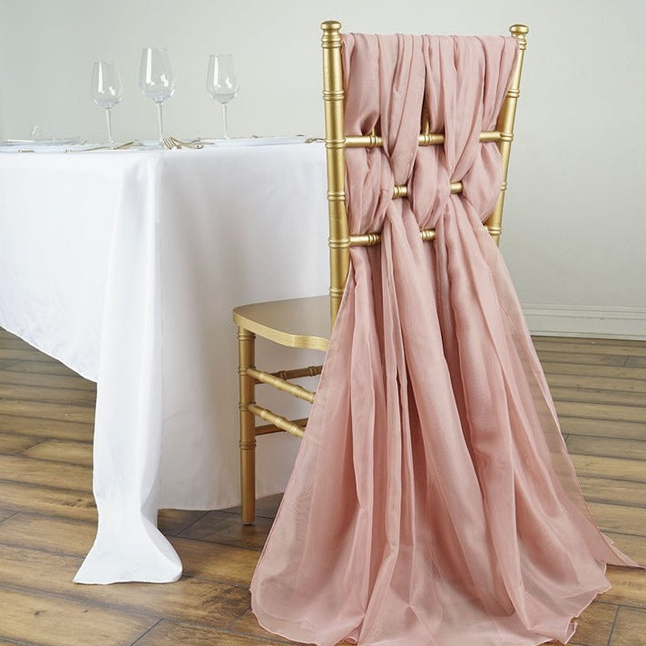 5 Pc Premium Milk Yarn Chair Sashes 22"x80" Old Pink