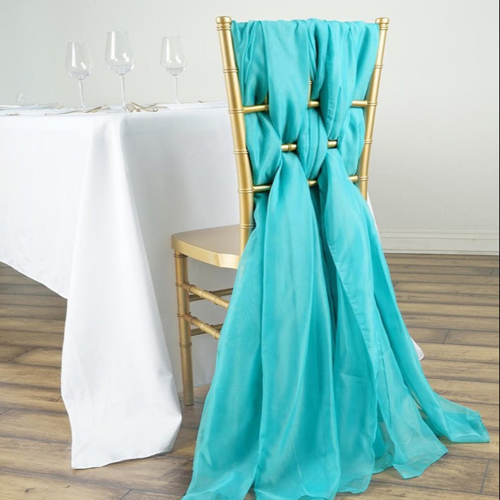 5 Pc Premium Milk Yarn Chair Sashes 22"x80" Tiffany Blue