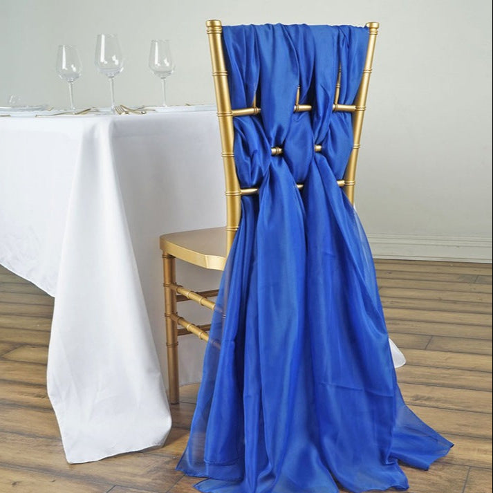 5 Pc Premium Milk Yarn Chair Sashes 22"x80" Royal Blue