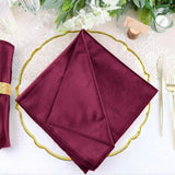 5 Pc Premium Velvet Napkins 18"x18" Wine Red