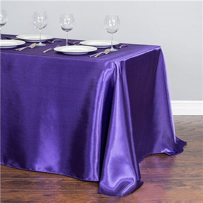Satin Rectangular Tablecloth 90"x156" Purple-With splicing