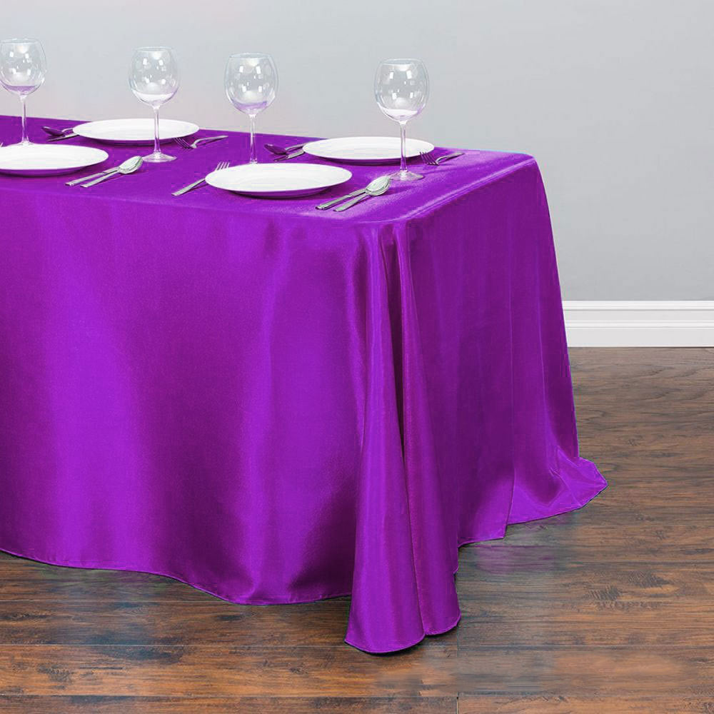 Satin Rectangular Tablecloth 57"x126" Purple Red-No splicing