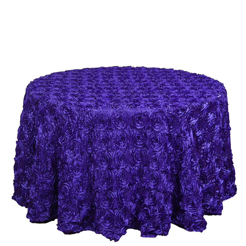 Satin Round Tablecloth 120" Purple