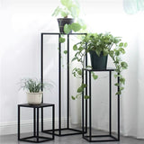 2Pc Rectangular Black Metal Wedding Flower Stand Geometric Column Frame