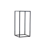 2Pc Rectangular Black Metal Wedding Flower Stand Geometric Column Frame