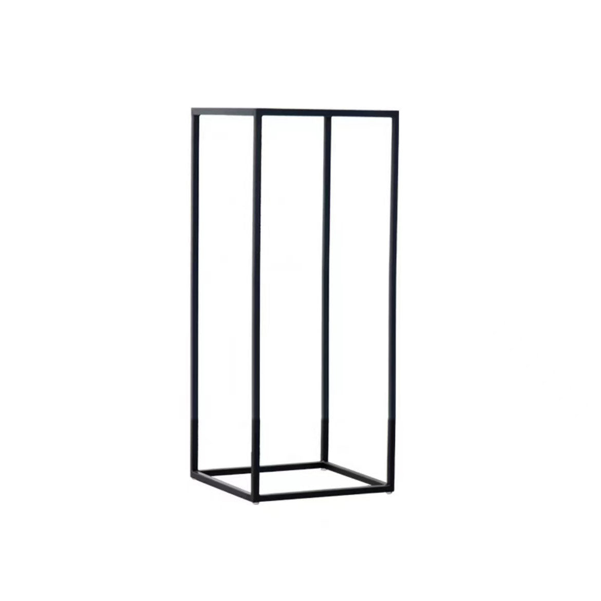 2Pc Rectangular Black Metal Wedding Flower Stand Geometric Column Frame