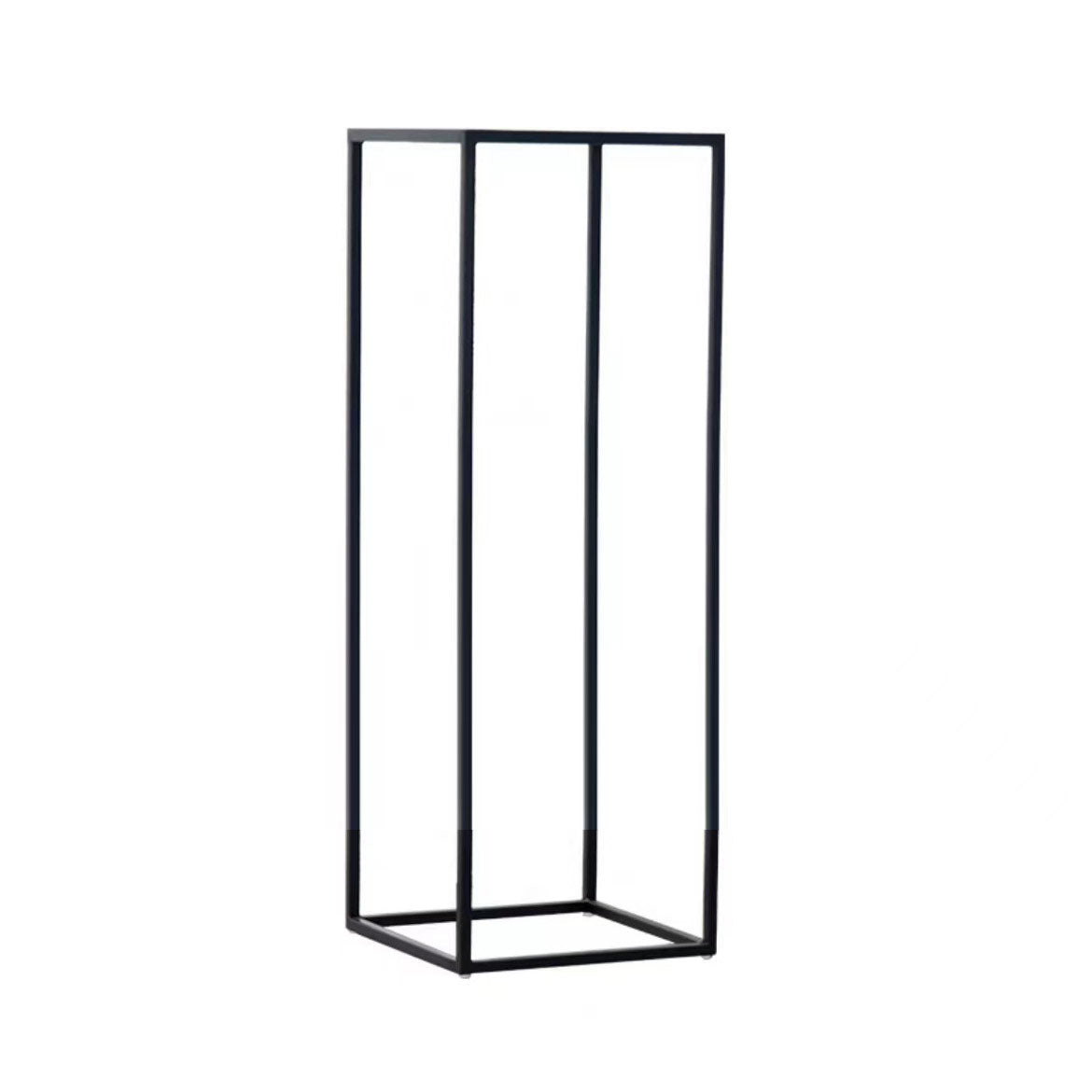 2Pc Rectangular Black Metal Wedding Flower Stand Geometric Column Frame