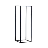 2Pc Rectangular Black Metal Wedding Flower Stand Geometric Column Frame