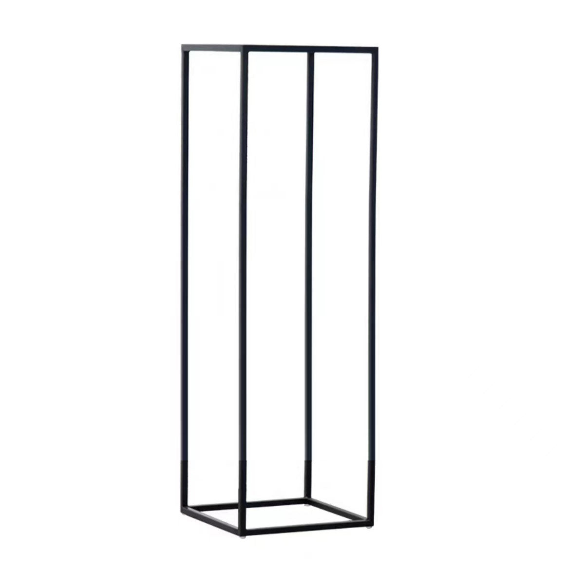 2Pc Rectangular Black Metal Wedding Flower Stand Geometric Column Frame