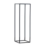 2Pc Rectangular Black Metal Wedding Flower Stand Geometric Column Frame