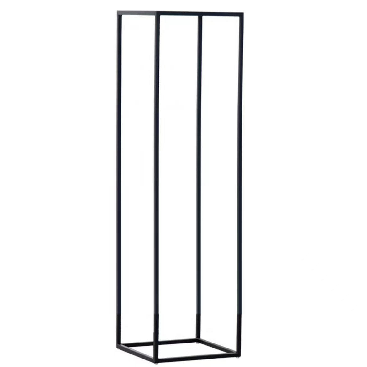 2Pc Rectangular Black Metal Wedding Flower Stand Geometric Column Frame