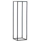 2Pc Rectangular Black Metal Wedding Flower Stand Geometric Column Frame