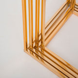 2Pc Rectangular Gold Metal Wedding Flower Stand Geometric Column Frame