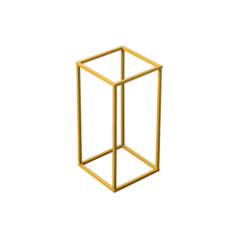 2Pc Rectangular Gold Metal Wedding Flower Stand Geometric Column Frame