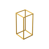 2Pc Rectangular Gold Metal Wedding Flower Stand Geometric Column Frame