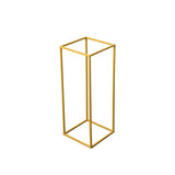 2Pc Rectangular Gold Metal Wedding Flower Stand Geometric Column Frame