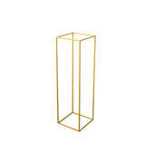 2Pc Rectangular Gold Metal Wedding Flower Stand Geometric Column Frame
