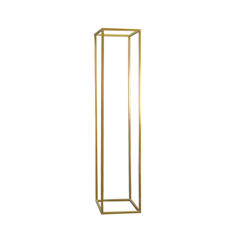 2Pc Rectangular Gold Metal Wedding Flower Stand Geometric Column Frame