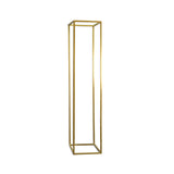 2Pc Rectangular Gold Metal Wedding Flower Stand Geometric Column Frame