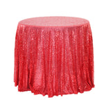 Sequin Round Tablecloth 132" Red