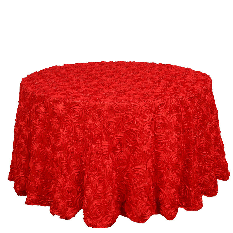 Satin Round Tablecloth 120" Red